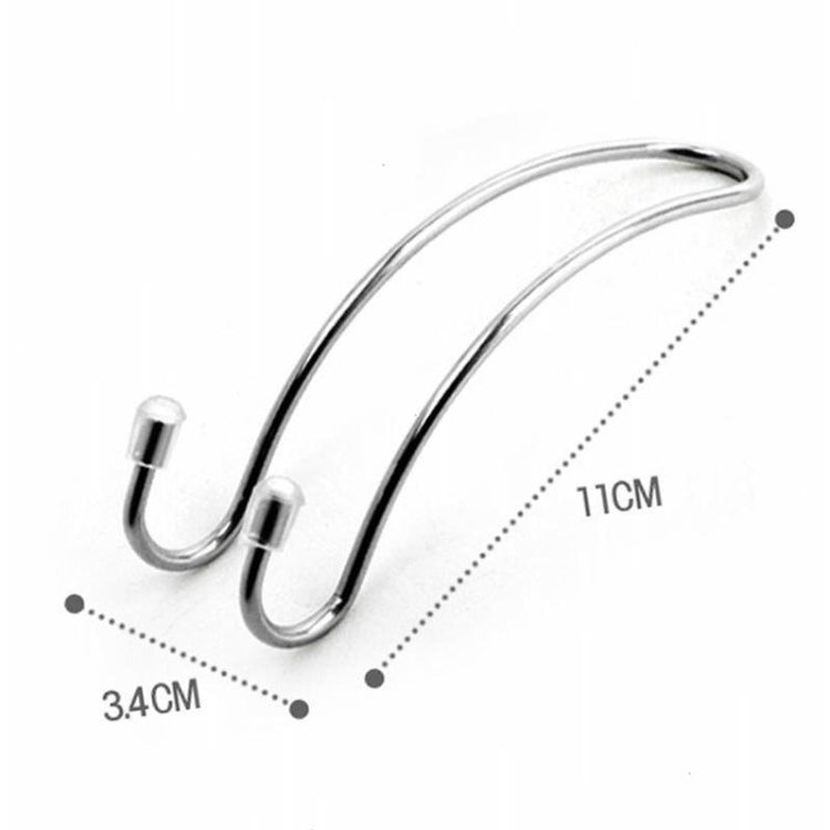 Silver double U car seat hooks, 3.4cm and 11cm size markers