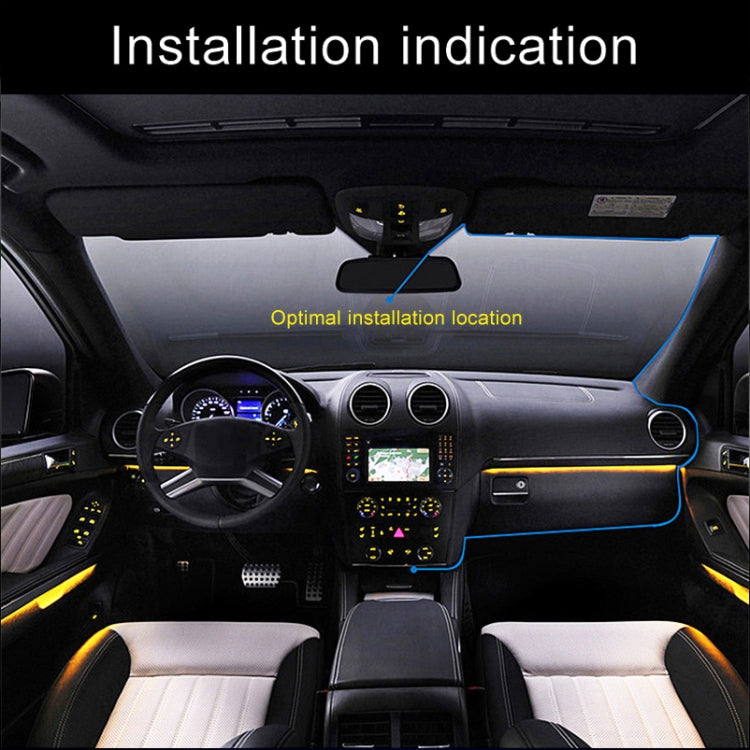 Dash driving recorder installed in car, showing optimal mounting position