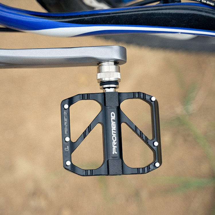 PROMEND folding road bike pedal, black alloy with silver axle and wide platform