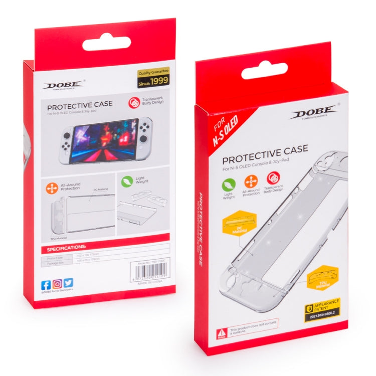 DOBE red retail box packaging for protective case, crystal TPU cover for Switch OLED