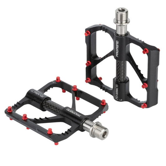 1 Pair PROMEND Titanium Axle Carbon Tube Bicycle Pedal Mountain Bike Road Bike 3 Palin Pedal, PD-M86C-TI, PD-R87C-TI