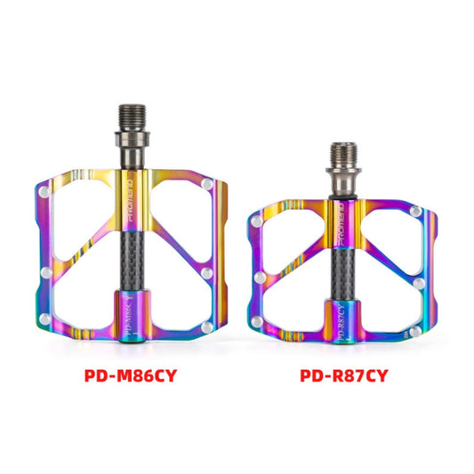 1 Pair PROMEND Three Peilin Bearing Aluminum Alloy CNC Bicycle Colorful Pedal, PD-M86CY, PD-R87CY