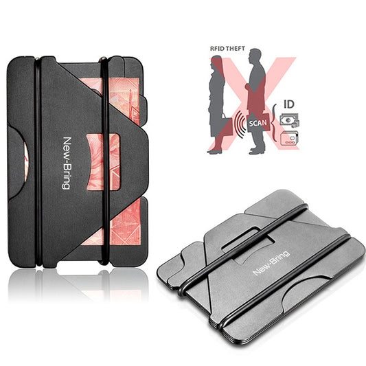 New Bring Metal Card Holder Anti-Demagnetization Anti-Theft Brush Anti-RFID Card Holder Ultra-Thin Card Holder Men Wallet