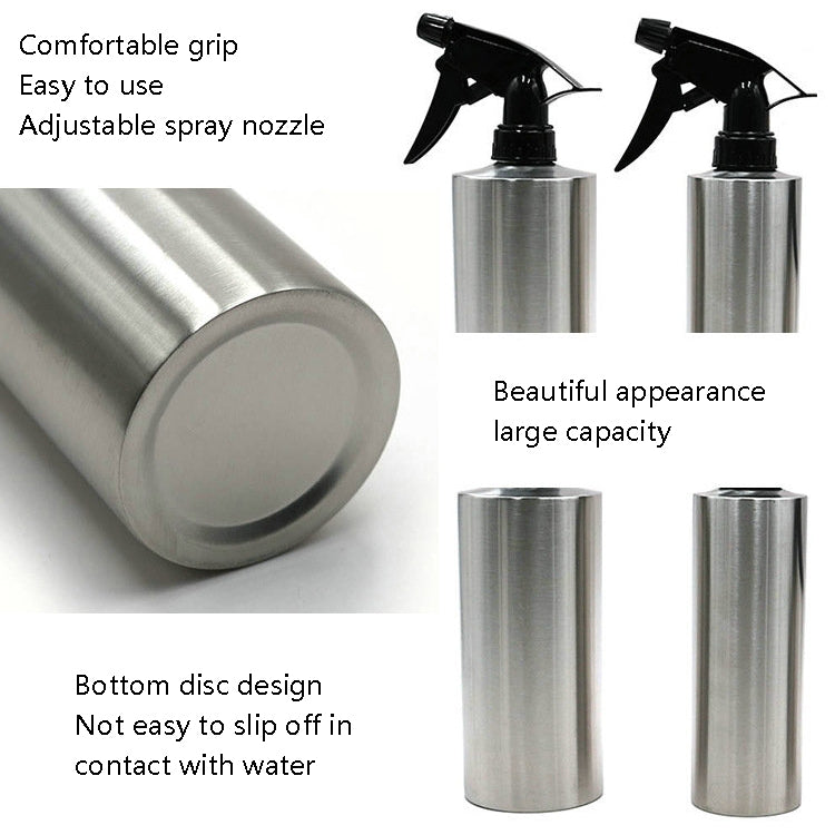 Stainless steel watering can sprayer bottle with comfortable grip and adjustable nozzle