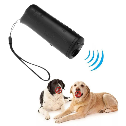 LED Flashlight Ultrasonic Dog Repeller Portable Dog Trainer, Single-headed Black, Single-headed Yellow, Double black