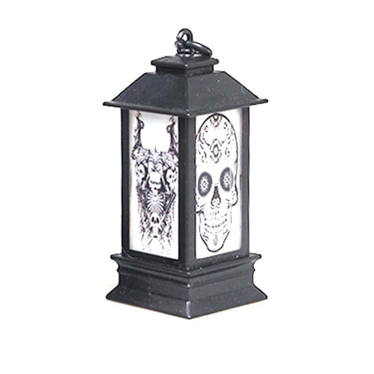 4 PCS Halloween Window Decoration Props Fecoration Small Oil Lamp Wind Lamp Luminous Ornaments, Hooded Pumpkin, Ghost Head, Pumpkin, Ghost