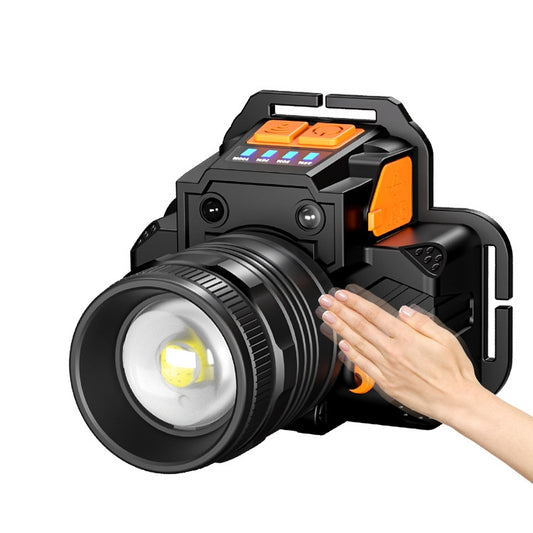 SASQUATCH T50 USB Charging Smart Sensor Head-Mounted Fishing Light Zoom Headlight Outdoor Miners Lamp,Style:, T8 (2 x 1200MA Battery), T8 (2 x 2000MA Battery), L9 (2 x 2000MA Battery)
