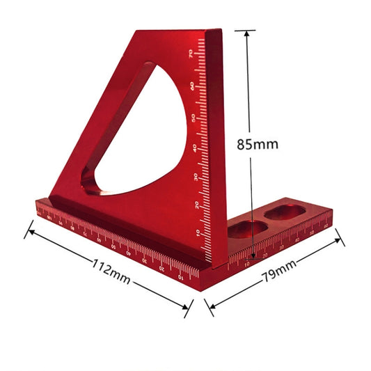 Woodworking Tools Aluminum Alloy 90 Degree Square Multi-Function Scribing Ruler Triangle Ruler, 90 Degree Square Ruler