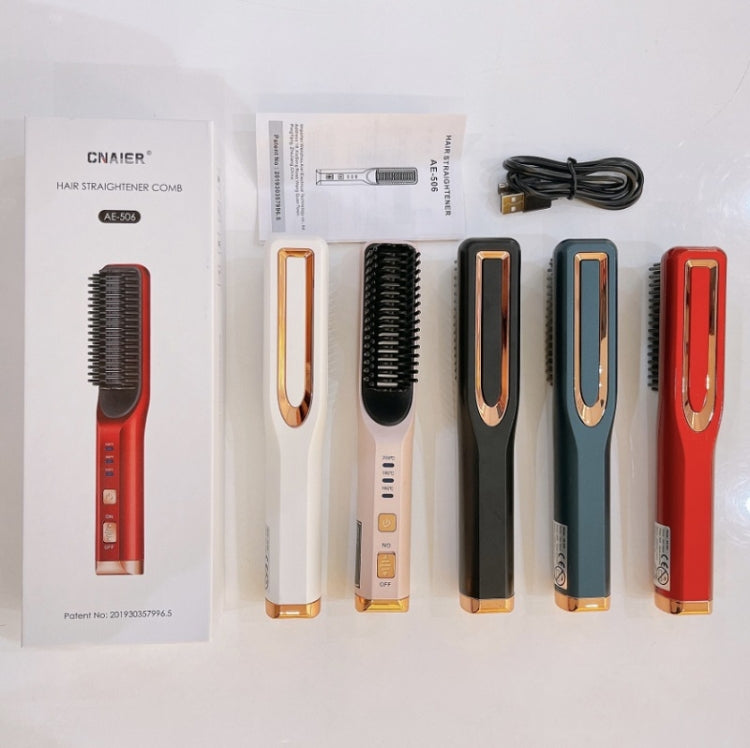 Assorted mini hair straighteners (red, blue, black, white) with cord and box
