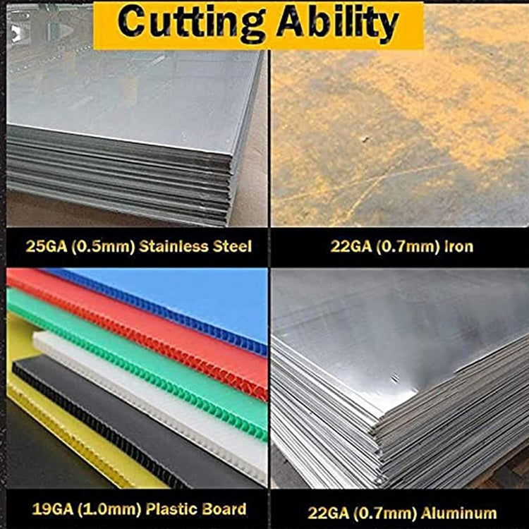 Metal sheets stack showing thickness options for the metal cutter
