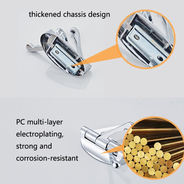 Chrome 180-degree movable coat hook with thick metal housing and mounting base