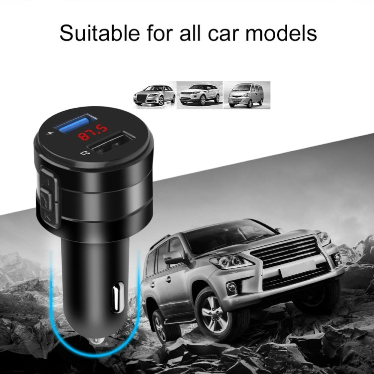 Car Bluetooth Handsfree Car FM Transmitter Music Player Car Charger, X20 Black