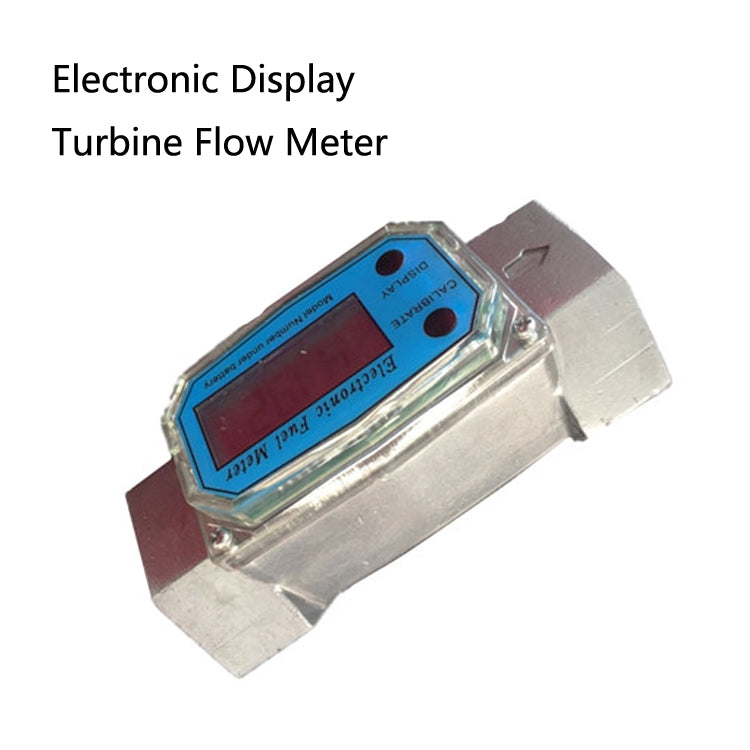Electronic display turbine flow meter with blue LCD and metal mounting bracket