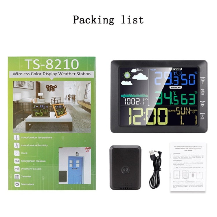 Weather clock station kit including display, remote sensor, cable, and user manual