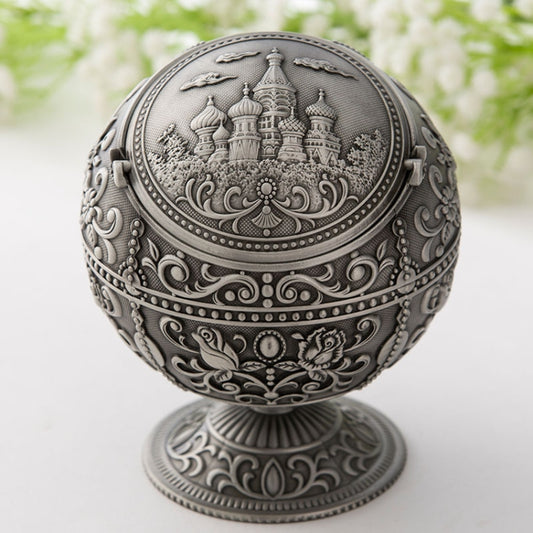 Retro Metal Spherical Ashtray With Lid Home Living Room Decoration Ornaments, Tin Color Rose, Tin Color Castle, Copper Rose, Copper Castle, Red Copper Rose, Red Copper Castle, Eagle Ancient Tin, Eagle Bronze, Eagle Red Copper, Dragon Tin, Dragon Bronze...