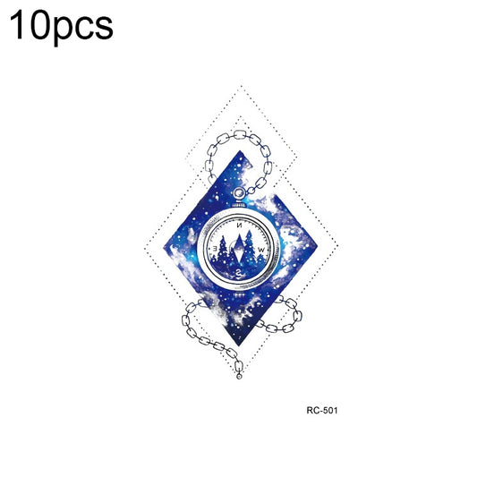 Waterproof color tattoo sticker, RC-501 compass moon-and-stars design