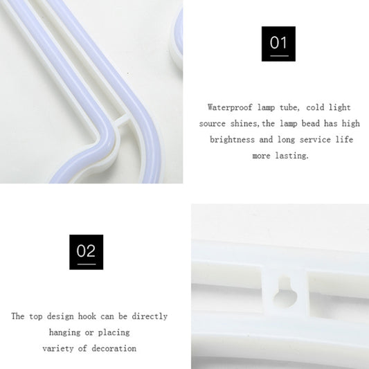 LED neon tube light with frosted white housing and blue glow, corner shape