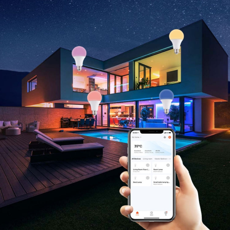 2 PCS Tuya TY-10W RGB+CCT Bluetooth Mobile Phone Control Smart LED Bulb Ball