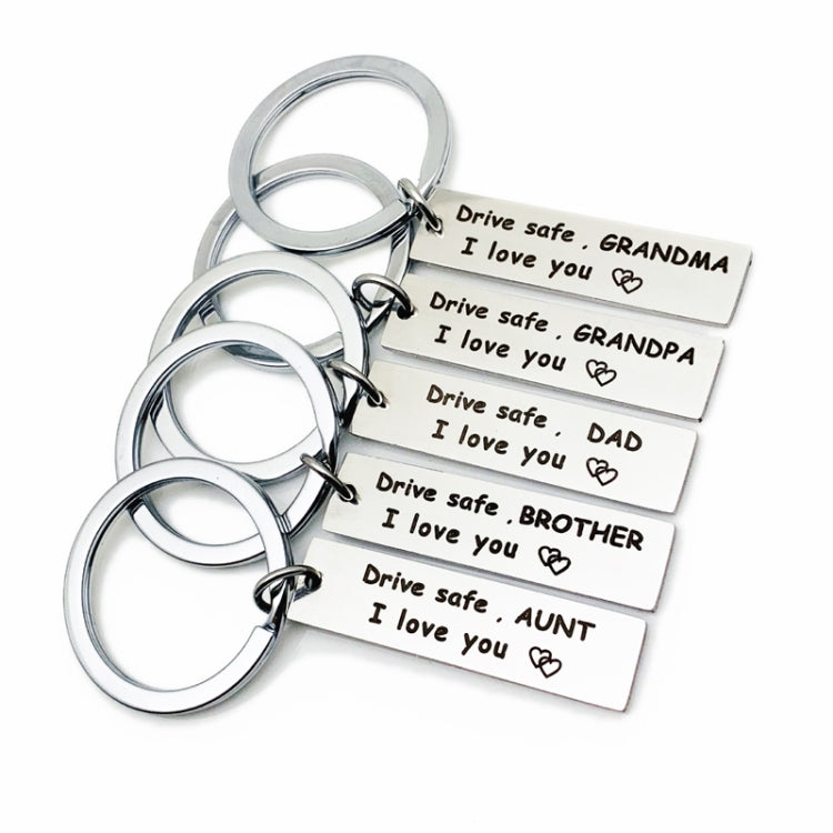 10 PCS C1010 Drive Safe Stainless Steel Tag Keychain, 10x40mm