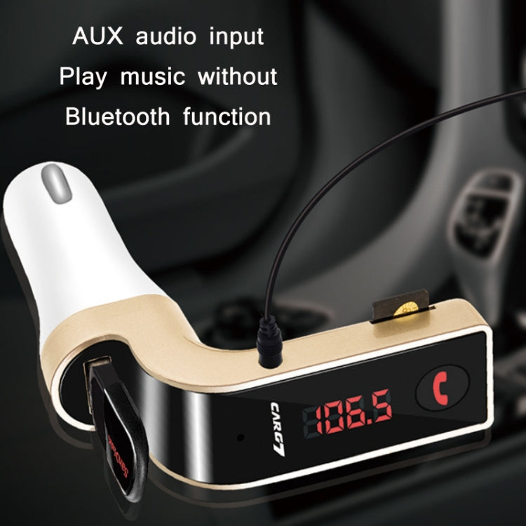 Gold car hands-free Bluetooth FM player with LED display and mic