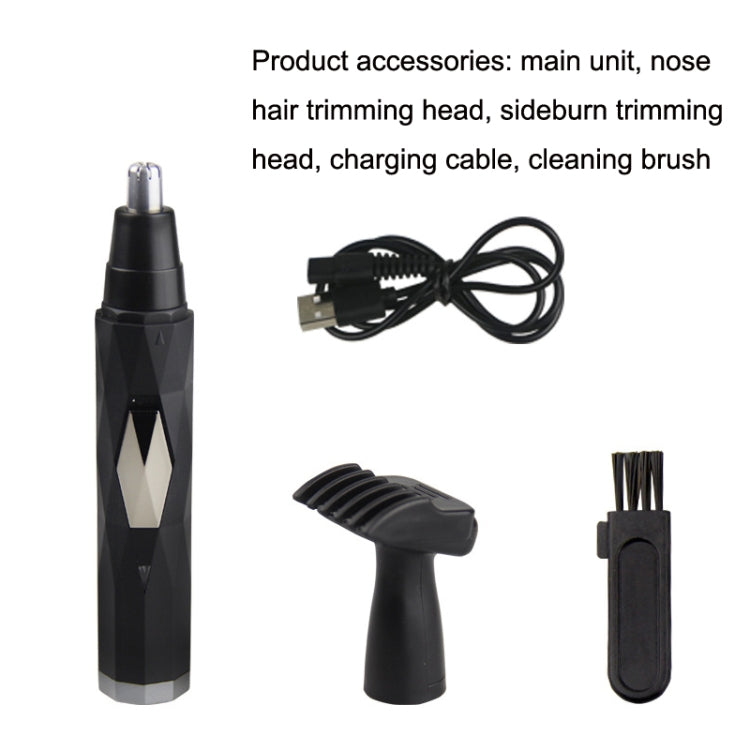 BD-9300 multifunctional electric nose hair device set accessories: main unit, heads, cable, brush