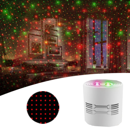 White mini USB laser stage light with star pattern projection