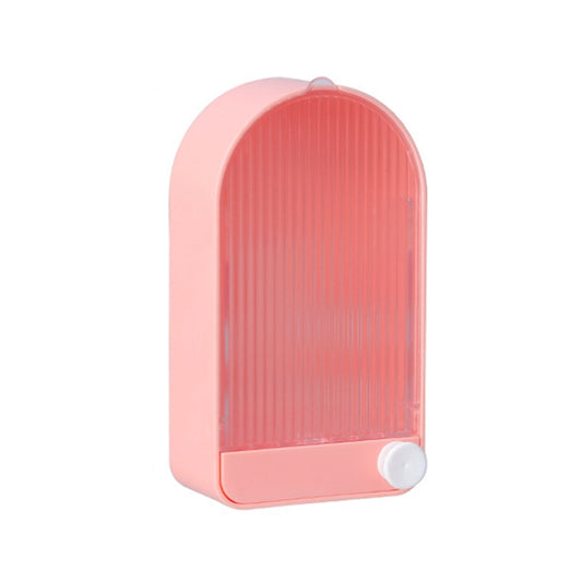 Home Bathroom Wall Mounted Drain Soap Dish With Lid, White Gray, White Orange, Pink White, Green Gray