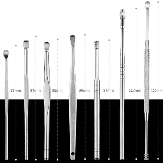 QILIZUO 3 Sets Stainless Steel Double-Ended Screw Ear Scoop