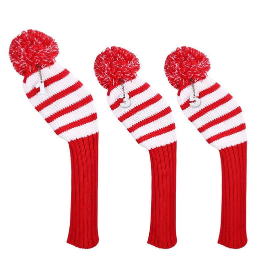 3 PCS/Set Golf Wooden Club Knitted Cover, 3PCS Red, 3PCS Black