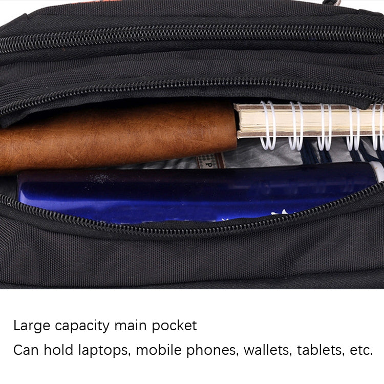 FUXI large capacity oxford cloth bag, black, open zip main pocket