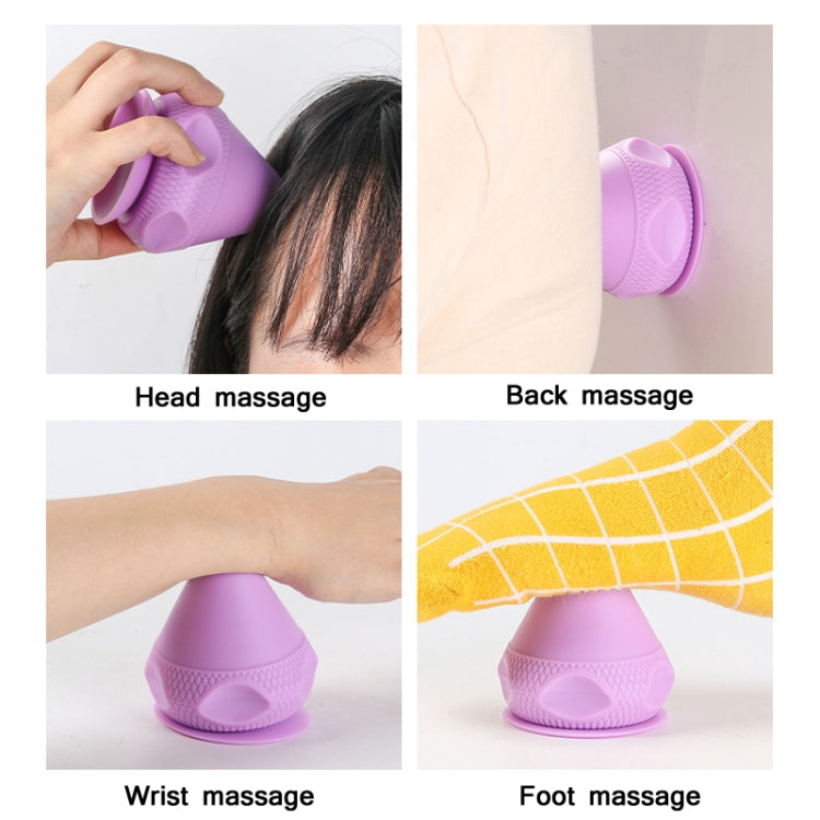 Purple conical silicone massage ball for head, back, wrist, and foot massage