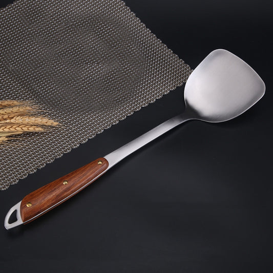 304 Stainless Steel Wooden Handle Kitchenware Home Kitchen Equipment, Style:, Fried Spatula, Soup Spoon, Slotted Shovel, Slotted Spoon