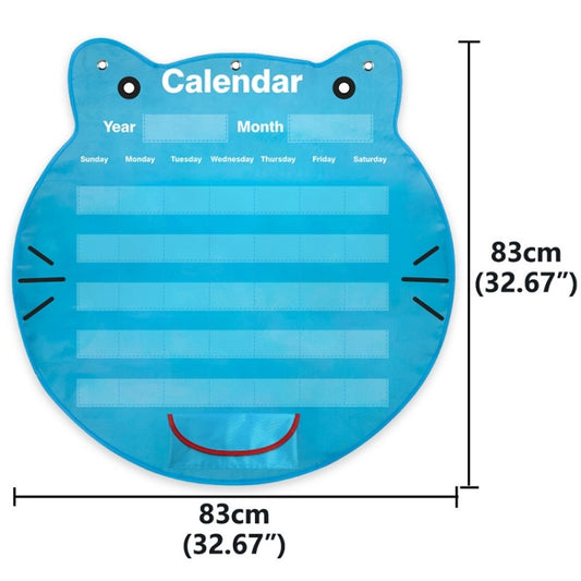 Classroom Decoration Cat Head Calendar Hanging Bag, Cat Head Calendar