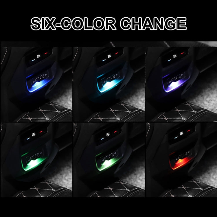 2 PCS Car USB Atmosphere Light LED Decorated Lighting Light, Colorful Adjustable