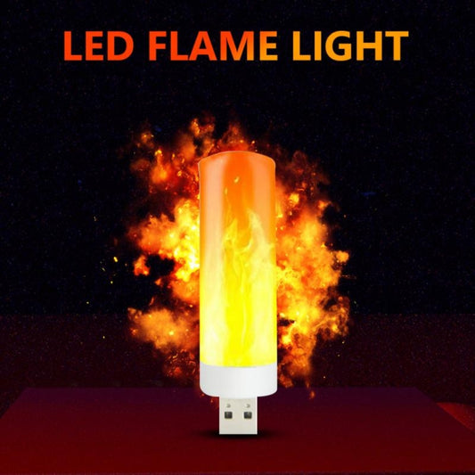 4 PCS USB Candlelight LED Imitation Flame Lamp, 4 PCS Flame Lamp