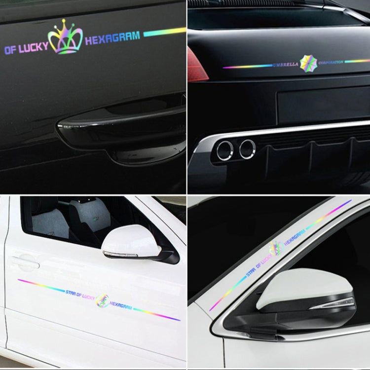 Car scratch cover sticker set with umbrella and hexagram rainbow stripe icons