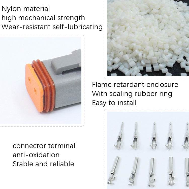 Waterproof connector terminals with gray nylon housings, orange rubber sealing ring