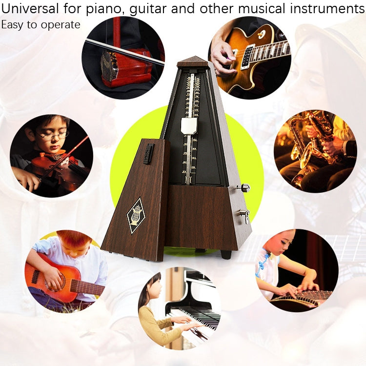 Universal wooden mechanical metronome tower with open scale window