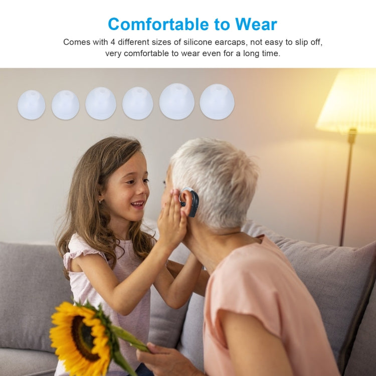 Rechargeable Hearing Aids for Seniors Personal Sound Amplifier with Charging Base,EU Plug