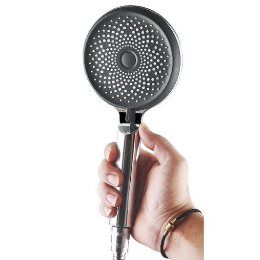 Home Handheld Silicone Supercharged Shower Nozzle, Style:, White, Black, Silver, White+Soft Tube+Space Aluminum Seat, Black+Soft Tube+Space Aluminum Seat, Silver+Soft Tube+Space Aluminum Seat