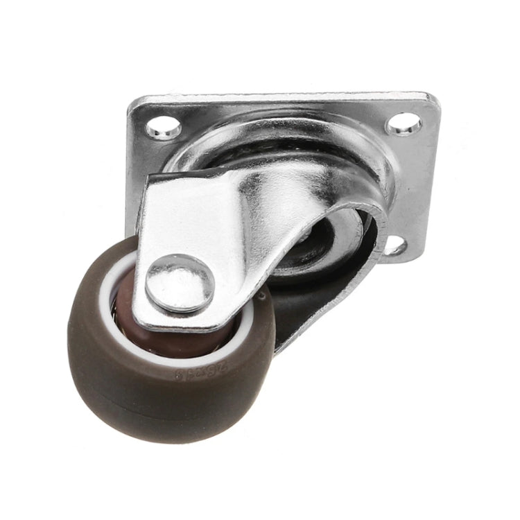 Swivel caster wheel with dark wheel and front metal mounting bracket