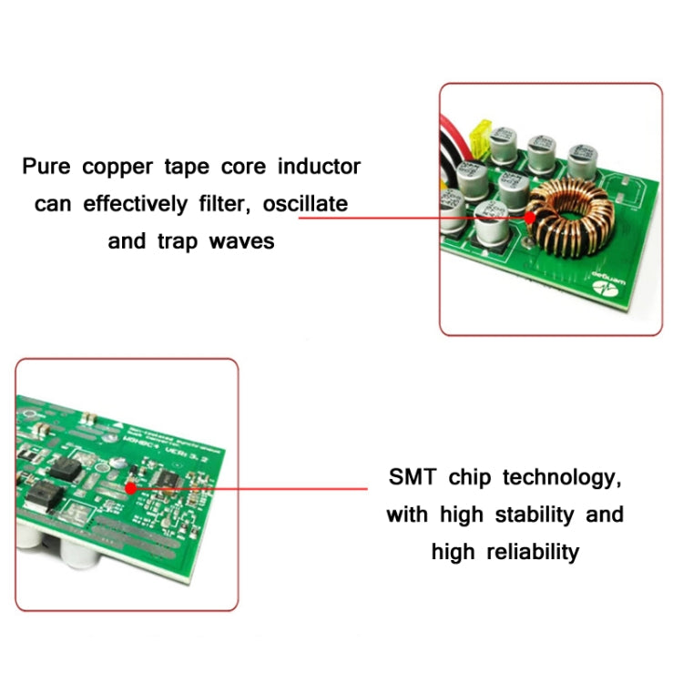 DC-DC voltage regulator PCB with copper inductor and SMT components