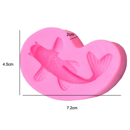 2 PCS Goldfish Baking Fondant Silicone Mold Cake Decorating, Goldfish