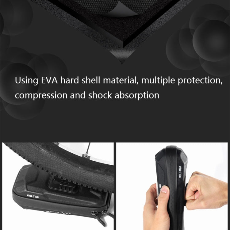 Black EVA hard-shell bike phone bag with secure closure and shock-absorbing build