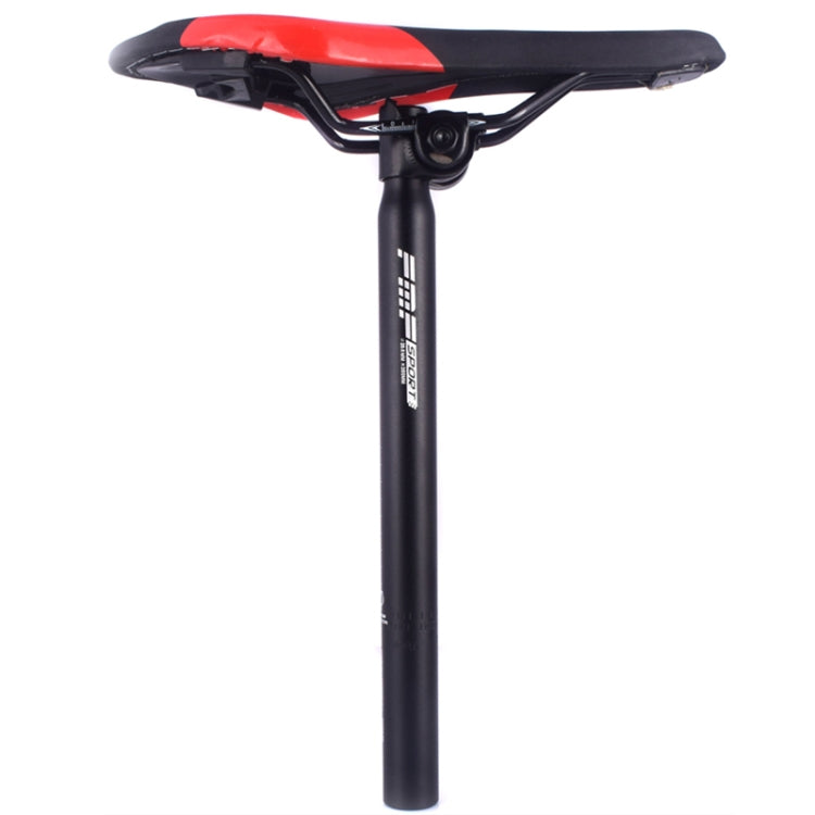 Black extended bicycle seat post with saddle clamp and handlebar-style head