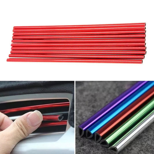 10pcs/pack Car Air Conditioner Vent U-Shaped Electroplating Decorative Strip
