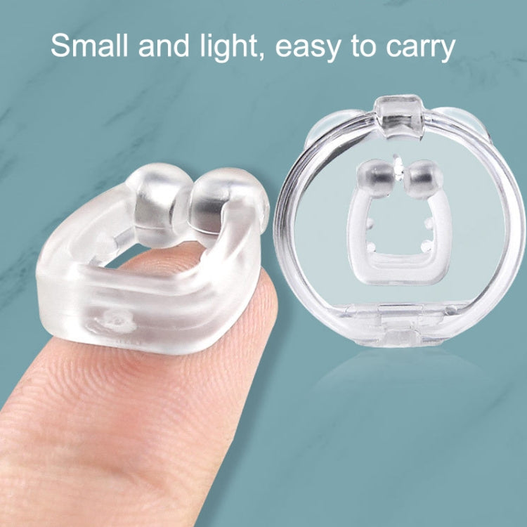 Small transparent silicone magnetic anti-snoring nose clip set with silver magnet posts