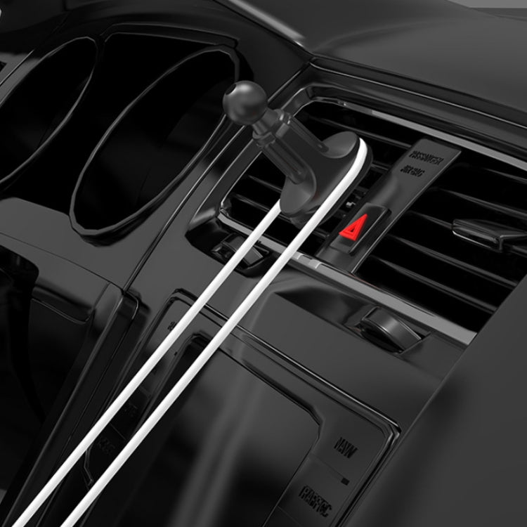 Car dashboard air vent phone holder clip with ball head and two white cables