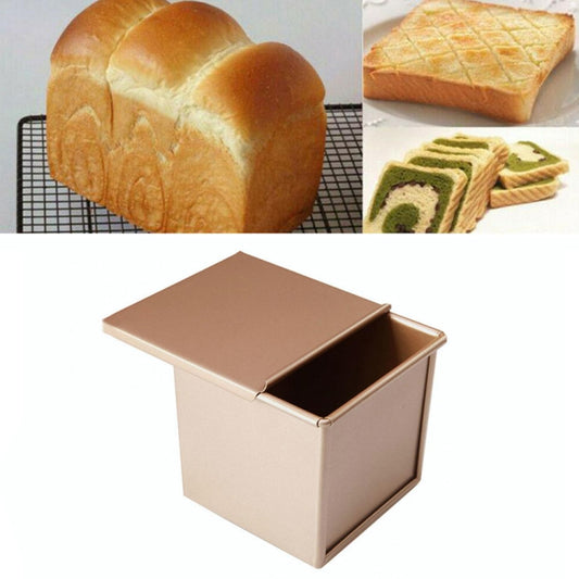 Square Toast Box Non-Stick Water Cube Toast Mold, Style:, 8832 8x7.5x6.5cm Ripple Gold, 8759 11.8x11x10.3cm No Ripple Gold, 8772 8x7.5x6.5cm No Ripple Gold, 8765 11.8x11x10.3cm Ripple Gold
