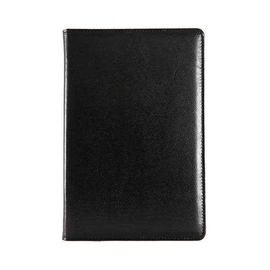 PU leather thick notebook cover, black, plain with stitched edges